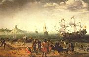 Adam Willaerts The painting Coastal Landscape with Ships by the Dutch painter Adam Willaerts oil on canvas